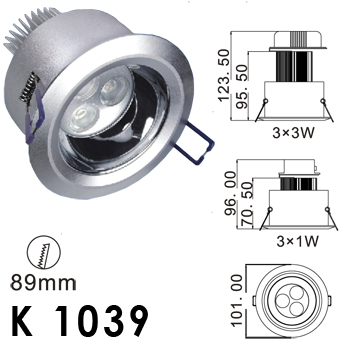 K 1039 - High Power LED 3x3 Watt Down Light