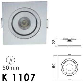 K 1107 - High Power LED 1x3 Watt Down Light