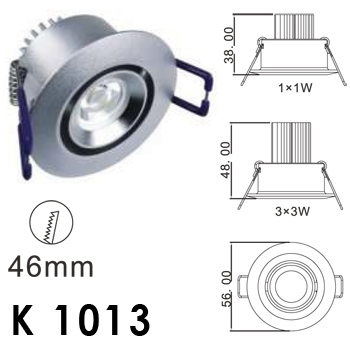 K 1013 - High Power LED 1x3 Watt Down Light