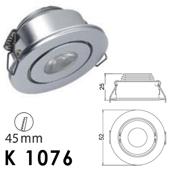 K 1076 - High Power LED 1x3 Watt Down Light