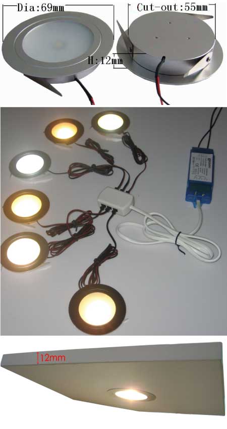 LED Cabinet Lights Recessed – 12mm